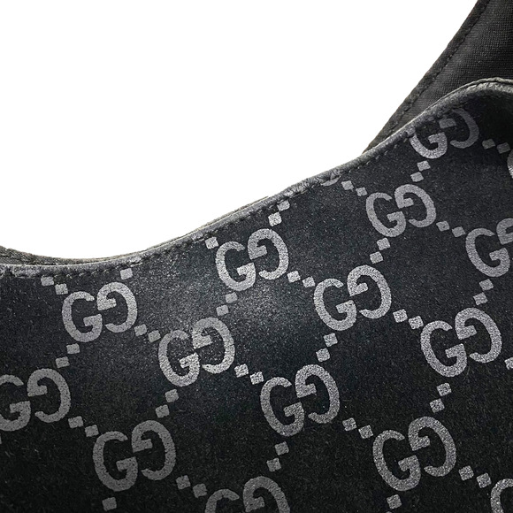 GUCCI GG Suede Shoulder Bag - Picture 9 of 12